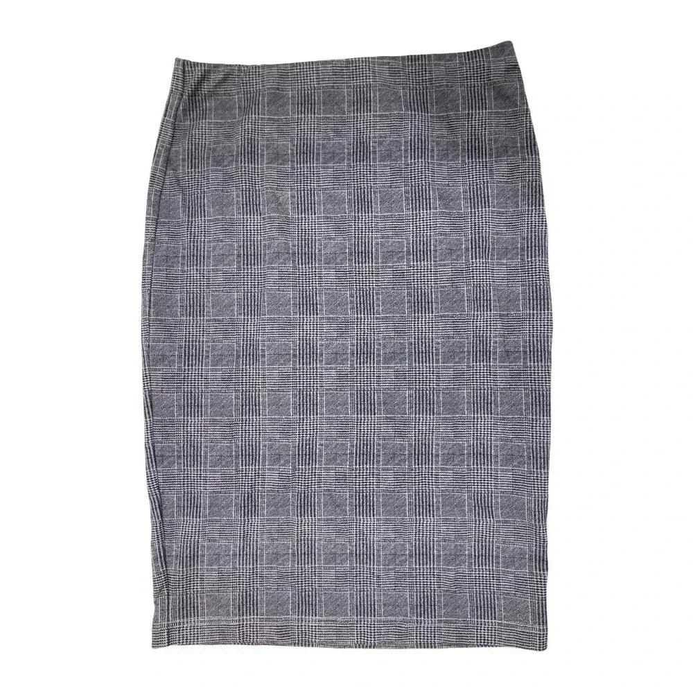Philosophy Pencil Skirt | Grey, Brown and Black Plaid | Size S